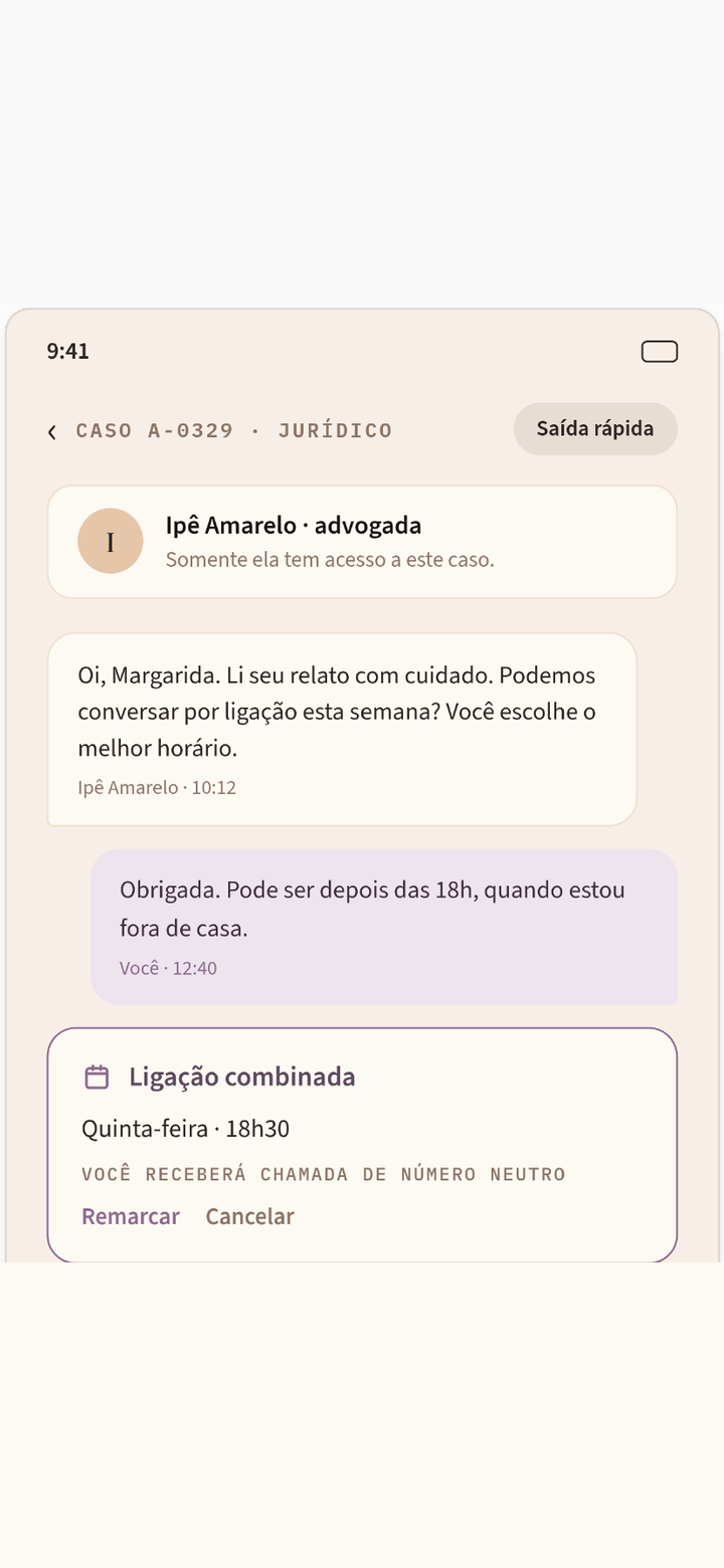 Tela do app: Papeis isolados